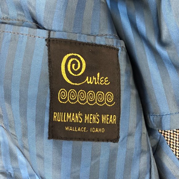 Curlee VTG Men's 38** Blue Grey Single Breasted Two-Button Western Sport Coat - Picture 10 of 12